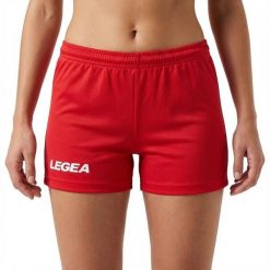 Czerwone elastyczne szorty do biegania dla mężczyzn. Czerwone szorty męskie Legea, bez wzorów, z bawełny. Za 92.00 zł.