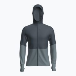 Bluza trekkingowa męska icebreaker Merino 200 RealFleece Descender Zip Hoodie. Niebieskie bluzy bez kaptura męskie Icebreaker, m. Za 579.99 zł.