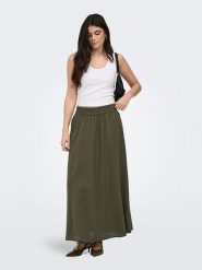 ONLY Spódnica w kolorze khaki rozmiar: XS. Brązowe spódniczki damskie Only, xs, bez wzorów, z bawełny, maxi. Za 65.85 zł.