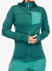 Bluza z kapturem damska Rab Superflux Hoody. Zielone bluzy z kapturem damskie RAB, s, z materiału. Za 373.99 zł.