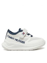 Tommy Hilfiger Sneakersy Low Cut Lace-Up/Velcro Sneaker T1B9-33868-1756 M Biały. Białe buty sportowe chłopięce Tommy Hilfiger, bez wzorów, z materiału, bez zapięcia. Za 199.99 zł.