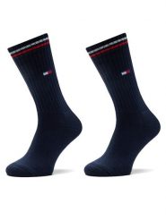 Tommy Hilfiger Skarpety długie 701228176 Granatowy. Niebieskie skarpetki damskie Tommy Hilfiger, bez wzorów, z bawełny. Za 59.99 zł.