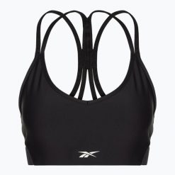 Biustonosz Reebok Lux Low Impact Bra. Czarne biustonosze sportowe damskie REEBOK FITNESS, bez wzorów. Za 119.99 zł.