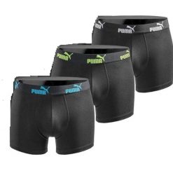 Bokserki majtki męskie Puma Boxershorts 6-pak bawełniane. Czarne bokserki męskie Puma, bez wzorów, z bawełny. Za 137.05 zł.