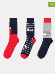 Admas Skarpety (3 pary) w kolorze czerwono-granatowym rozmiar: onesize. Czerwone skarpetki męskie admas, bez wzorów, z materiału. Za 69.99 zł.