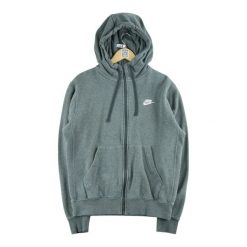 Damska bluza rozpinana na zamek Szara. Szare bluzy sportowe damskie Nike, l, bez wzorów, z materiału, bez ramiączek, z kapturem. Za 136.28 zł.