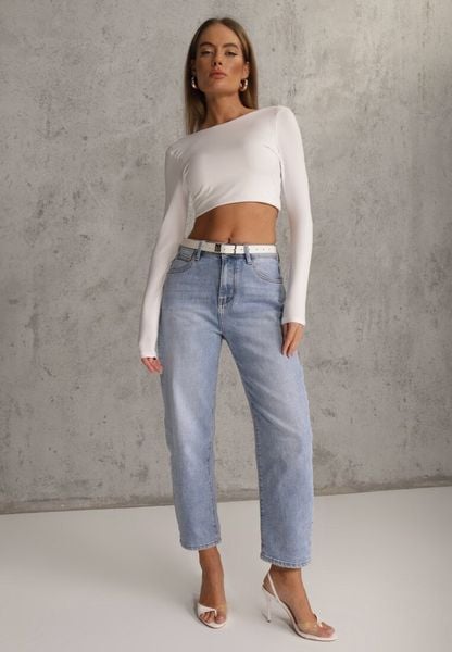 Niebieskie Jeansy Mom Fit High Waist Ankle Length Nikathe. Niebieskie jeansy damskie Renee, z podwyższonym stanem. Za 119.99 zł.