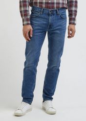 LEE DAREN ZIP FLY MĘSKIE SPODNIE JEANSOWE MID WINTER L707UND16. Spodnie materiałowe męskie Lee, bez wzorów, z jeansu. Za 249.99 zł.