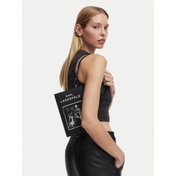 Torebka KARL LAGERFELD. Czarne torebki klasyczne damskie Karl Lagerfeld, bez wzorów, bez dodatków. Za 999.99 zł.