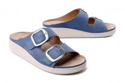 Dr. Brinkmann 700933-05 Niebieski, klapki damskie. Niebieskie klapki damskie Dr. Brinkmann, bez wzorów, bez obcasa. Za 289.90 zł.