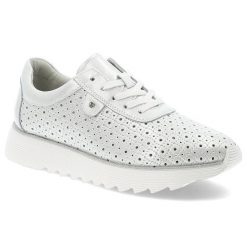 Białe Półbuty S.Barski Stylowe Obuwie Damskie. Białe półbuty damskie S.BARSKI, bez wzorów, z materiału, eleganckie, bez obcasa. Za 209.00 zł.