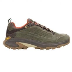 Buty trekkingowe męskie Merrell Moab Speed 2 Leather Wp. Zielone buty trekkingowe męskie MERRELL, z materiału, bez zapięcia, trekkingowe. Za 854.00 zł.