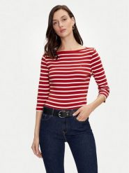 Tommy Hilfiger Bluzka New Cody WW0WW40589 Czerwony Slim Fit. Czerwone bluzki damskie Tommy Hilfiger, xxs, bez wzorów, z bawełny, bez kołnierzyka, bez ramiączek. Za 149.99 zł.