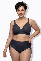 Damska Góra od bikini bez miękkich miseczek na podszewce z recyklingu. Niebieskie bikini damskie Ulla Popken, bez wzorów, plus size. Za 111.99 zł.