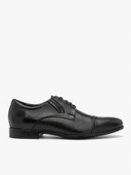 Czarne eleganckie półbuty męskie. Czarne buty wizytowe męskie Ryłko, z materiału, bez zapięcia. Za 399.99 zł.
