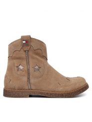Tommy Hilfiger Botki T1A5-35191-1429 S Beżowy. Brązowe botki dziewczęce Tommy Hilfiger, bez wzorów, ze skóry, bez ramiączek. Za 474.99 zł.