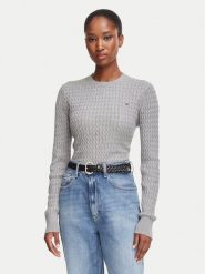 Tommy Hilfiger Sweter WW0WW44993 Szary Regular Fit. Szare swetry klasyczne damskie Tommy Hilfiger, m, z bawełny, bez kołnierzyka. Za 529.99 zł.