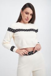 Sweter damski ELISABETTA FRANCHI. Swetry klasyczne damskie Elisabetta Franchi, bez kołnierzyka. W wyprzedaży za 875.22 zł.