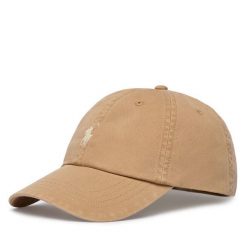 Czapka z daszkiem Polo Ralph Lauren. Brązowe czapki męskie Polo Ralph Lauren, bez wzorów. Za 329.99 zł.