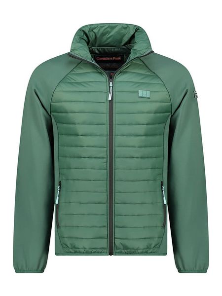 Canadian Peak Kurtka polarowa "Touroeak" w kolorze zielonym rozmiar: M. Zielone kurtki męskie Canadian Peak, m, z aplikacjami, z materiału, bez kaptura. Za 191.88 zł.