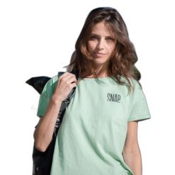 Damska koszulka w stylu crop top Snap Climbing. Zielone t-shirty damskie SNAP CLIMBING, l, bez wzorów, z bawełny, bez kołnierzyka. Za 195.00 zł.