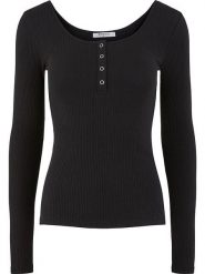 Pieces Koszulka "Kitte" w kolorze czarnym rozmiar: XL. Czarne bluzki damskie Pieces, xl, bez wzorów, prążkowane, bez kołnierzyka, bez ramiączek. Za 80.95 zł.