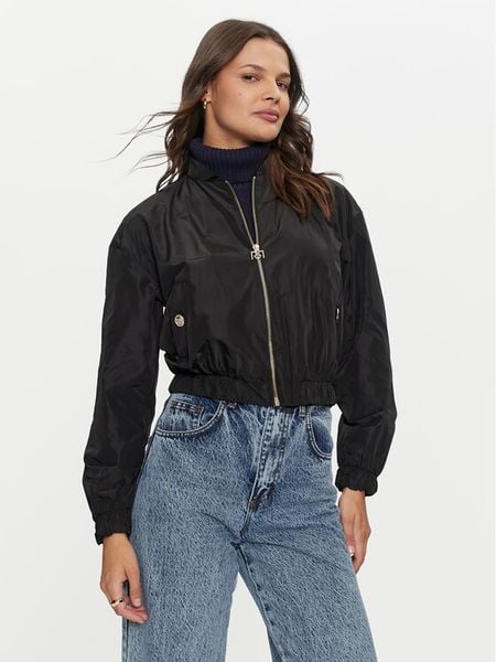 Rinascimento Kurtka bomber CFC0119826003 Czarny Regular Fit. Czarne kurtki damskie RINASCIMENTO, l, bez wzorów, z syntetyku, bez kaptura. Za 279.99 zł.