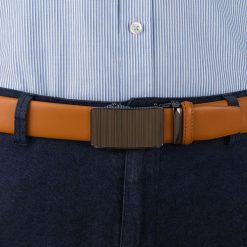 Pasek męski skórzany 3,5 cm klamra automatyczna Beltimore camelowy 02-575 : Kolory - brązowy, beżowy, Rozmiar pasków - r.115-130 cm. Brązowe paski męskie bez wzorów, ze skóry, wizytowe. Za 64.99 zł.