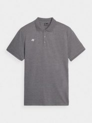 4F Koszulka polo regular męska - szara XXL. Szare koszulki polo męskie 4f, m, bez wzorów, z bawełny, bez ramiączek. Za 99.99 zł.