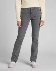 DAMSKIE SPODNIE LEE MARION STRAIGHT GREY LUSH L301EFKE 112320293. Szare spodnie materiałowe damskie Lee, bez wzorów, z jeansu. Za 209.99 zł.