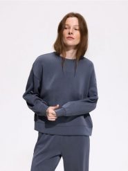 Bluza z modalem - ciemnoszary. Szare bluzy bez kaptura damskie Reserved, l, z dzianiny. Za 109.99 zł.