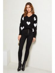 Joséfine Sweter "Arik" w kolorze czarno-białym rozmiar: L. Białe swetry klasyczne damskie Joséfine, l, z wełny, bez kołnierzyka. Za 95.92 zł.