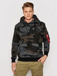 Alpha Industries Bluza Print Camo 178318C Szary Regular Fit. Szare bluzy bez kaptura męskie Alpha Industries, m, z bawełny. Za 269.00 zł.
