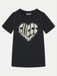 Guess T-Shirt J5RI46 J1314 Czarny Regular Fit. Czarne koszulki dziewczęce Guess, z aplikacjami, z bawełny, bez ramiączek. Za 89.99 zł.
