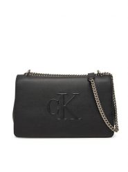 Calvin Klein Jeans Torebka Sculpted Ew Flap Conv Chain LV04K3035G Czarny. Czarne torebki klasyczne damskie Calvin Klein Jeans, bez wzorów, z jeansu, wizytowe, bez kołnierzyka, bez ramiączek. Za 369.99 zł.