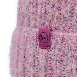 Czapka BUFF KNITTED & FLEECE BAND BEANIE EYLA PURPLE LILAC. Fioletowe czapki męskie Buff, bez wzorów, z elastanu. Za 149.90 zł.