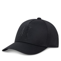 Czapka z daszkiem Armani Exchange. Czarne czapki z daszkiem damskie Armani Exchange, bez wzorów. Za 289.99 zł.