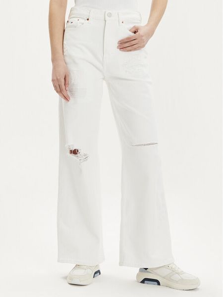 Tommy Jeans Jeansy Claire DW0DW18322 Biały Wide Leg. Białe jeansy damskie Tommy Jeans. Za 339.99 zł.