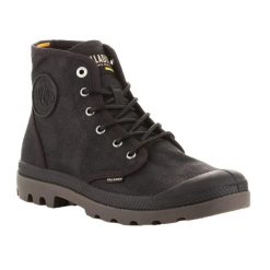 Męskie Buty Do Kostki Pampa Hi Z Woskowanego Płótna. Czarne buty trekkingowe męskie Palladium, z gumy, bez zapięcia, trekkingowe. Za 589.99 zł.