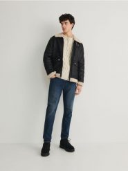 Jeansy slim fit - indigo jeans. Niebieskie jeansy męskie Reserved. W wyprzedaży za 69.99 zł.