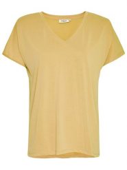 MOSS COPENHAGEN Koszulka "Fenya" w kolorze żółtym rozmiar: M/L. Żółte bluzki damskie MOSS COPENHAGEN, l, bez wzorów, bez kołnierzyka, bez ramiączek. Za 109.78 zł.