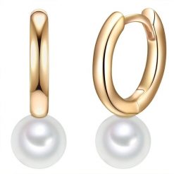 Valero Pearls Srebrne kolczyki kreole srebro wysokiej próby Perła hodowlana słodkowodna różowe złoto Kolczyki koła 1 ct Damski. Czerwone kolczyki damskie Valero Pearls, z perłą, pozłacane. Za 319.99 zł.