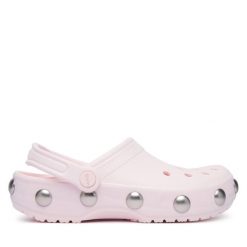 Klapki Crocs. Czerwone klapki damskie Crocs, bez wzorów, bez obcasa. Za 259.99 zł.
