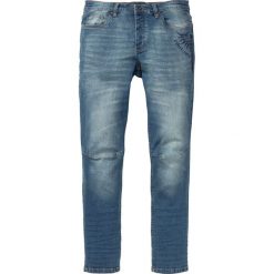 Dżinsy ze stretchem Regular Fit Tapered bonprix niebieski "used". Niebieskie jeansy męskie bonprix. Za 54.99 zł.