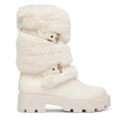 Botki Guess. Białe botki damskie Guess, bez obcasa, na płaskiej podeszwie, bez zapięcia. Za 764.99 zł.