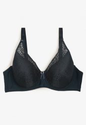 Ciemnozielony Koronkowy Biustonosz Full Cup z Ozdobnymi Cyrkoniami na Kokardce Nikoriana. Zielone biustonosze Renee, bez wzorów, z koronki. Za 39.99 zł.