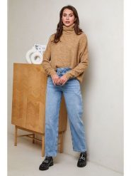 Soft Cashmere Golf w kolorze jasnobrązowym rozmiar: 38/40. Brązowe golfy damskie Soft Cashmere, bez wzorów, z kaszmiru, bez ramiączek. Za 104.99 zł.