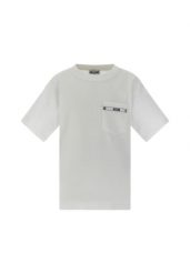 T-shirt Moschino HUM05M white. Białe t-shirty męskie MOSCHINO, l, bez wzorów, z materiału, bez kołnierzyka. Za 494.70 zł.