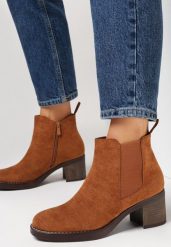 Brązowe Botki Griffins. Brązowe botki damskie Born2be, klasyczne, za kostkę, bez obcasa, na obcasie, bez zapięcia. Za 139.99 zł.