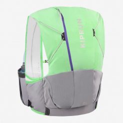 Plecak do biegania w terenie damski Kiprun Trail 8 l + 2 softflaski 500 ml. Szare plecaki damskie KIPRUN, bez wzorów, sportowe. W wyprzedaży za 249.99 zł.